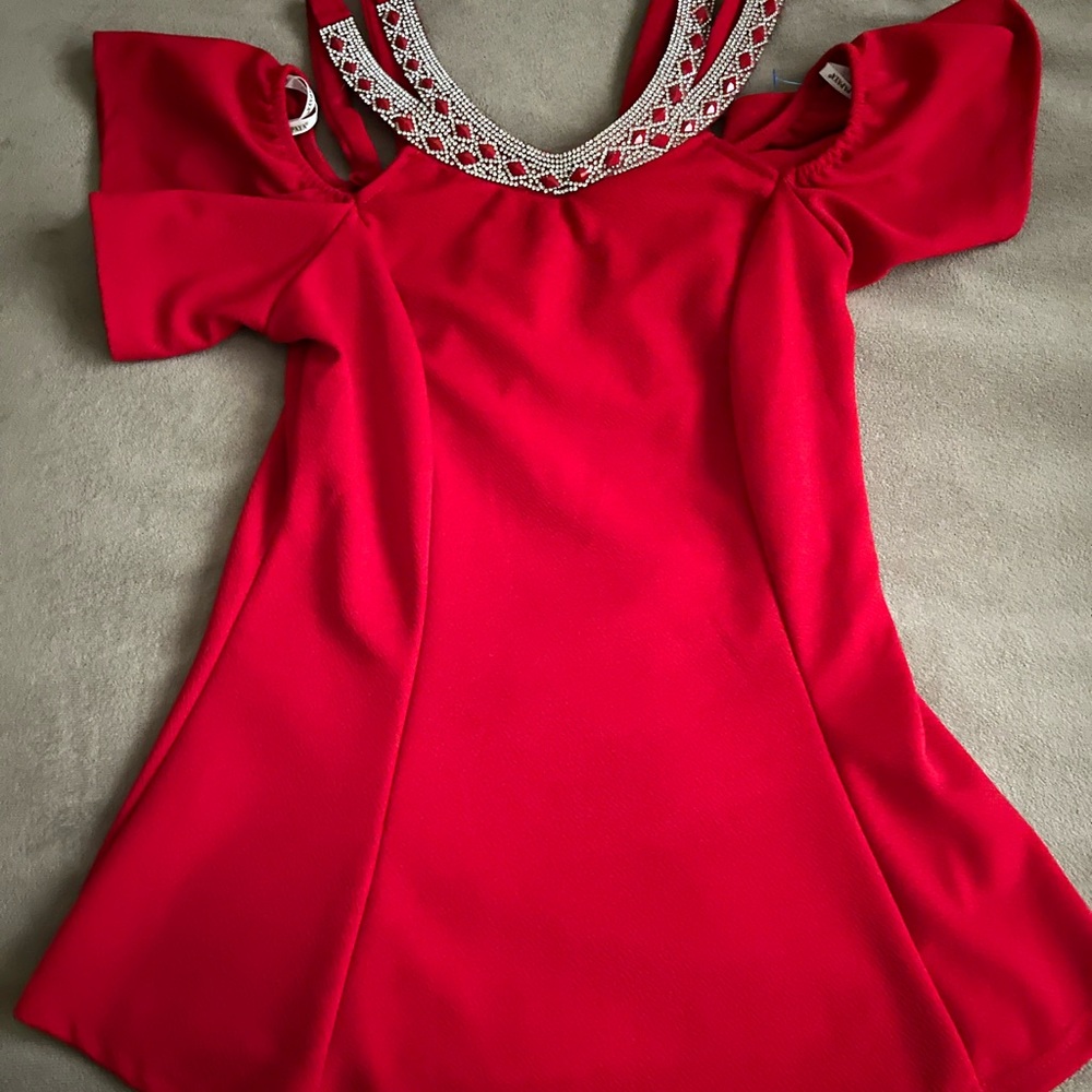 Red y2k strap top